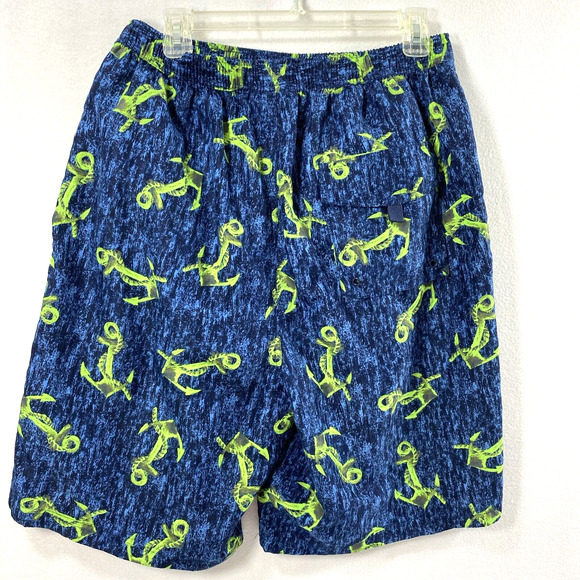 KS Island Swim Trunks Mens Large Tall Blue Knee Length Beachwear - Picture 2 of 8